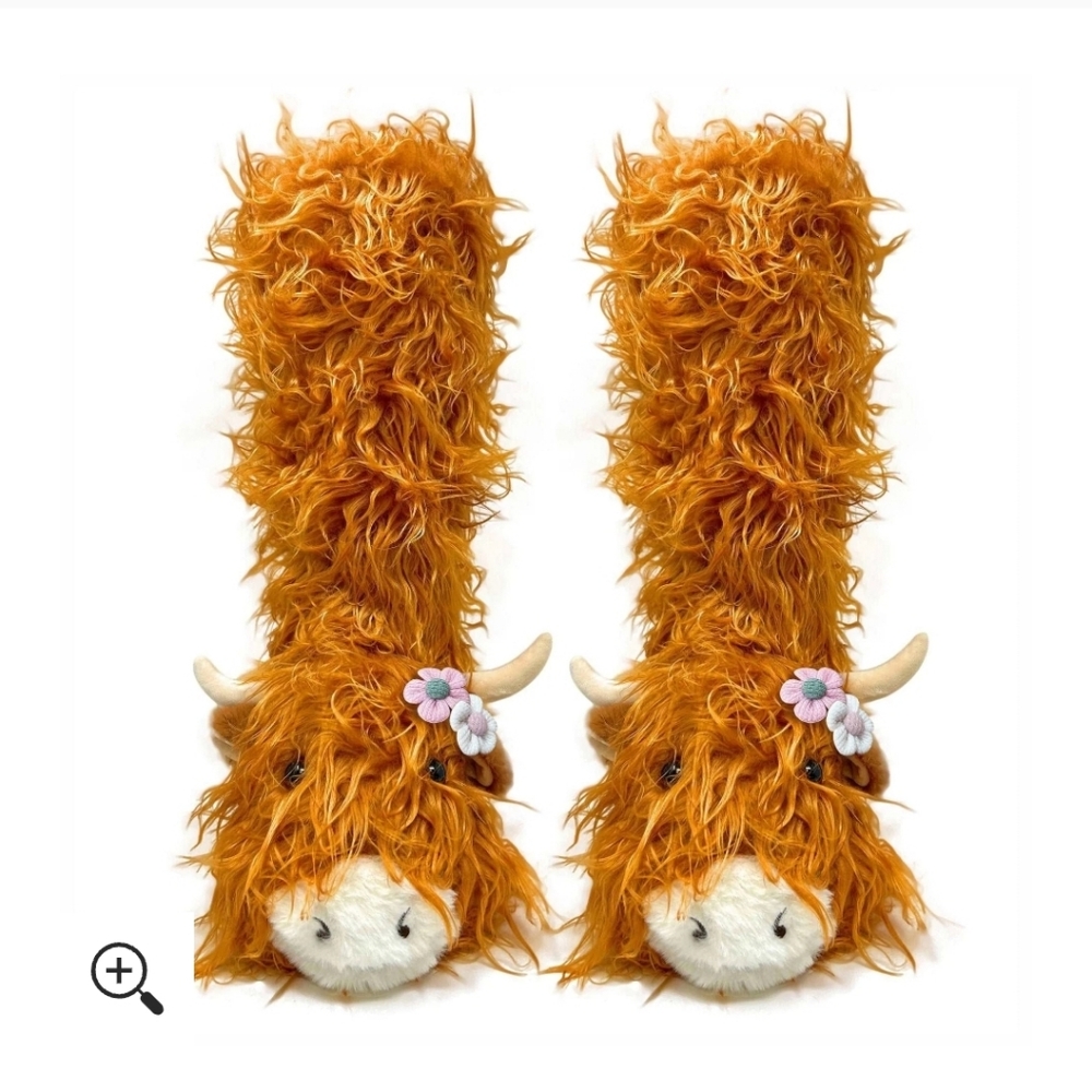 OOOH GEEZ Hifhland Cattle Cow Slipper Sock